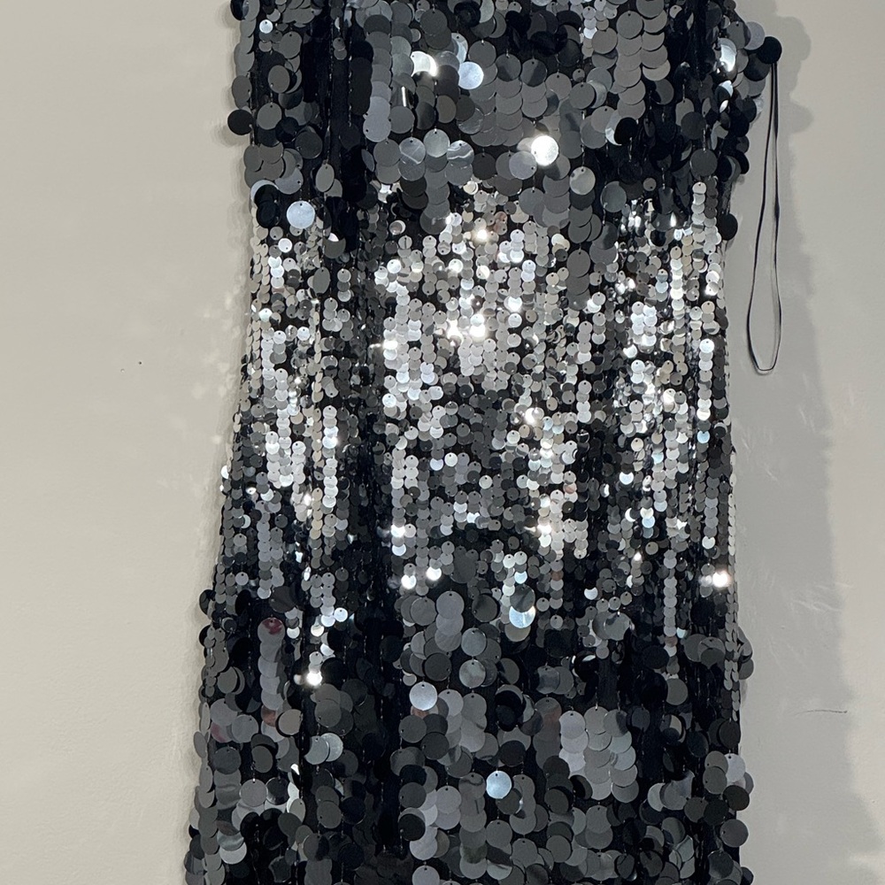 Black and Silver Sequin Fabric